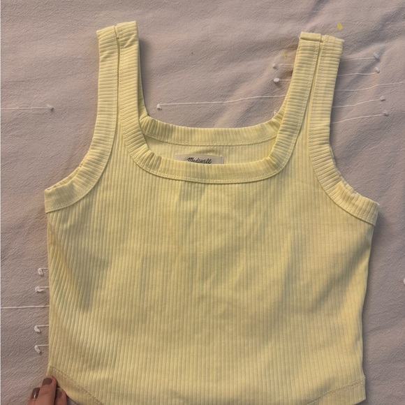 Madewell Yellow Ribbed Sleeveless Tank Top - Picture 1 of 4
